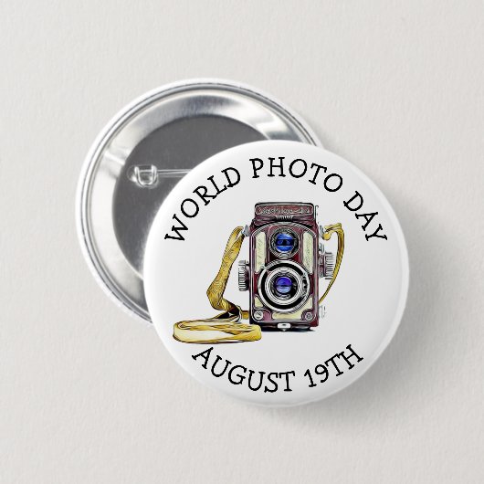 World Photo Day 19 augustus knop Ronde Button 5,7 Cm (Voorkant /achterkant)