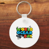 World Planet Ocean Day Orca Splash Design Love Ear Sleutelhanger (Voorkant)