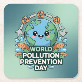 World Pollution Prevention Day Coaster Set Kartonnen Onderzetters