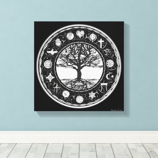 World Religies Canvas Afdruk (Insitu (Houten vloer))