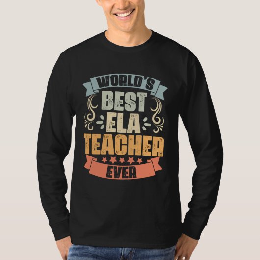 World s Best Awesome English Language Arts Teacher T-shirt (Voorkant)