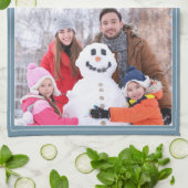 World’s Best Dad 3 Photos Christmas Blue Theedoek (Gevouwen)