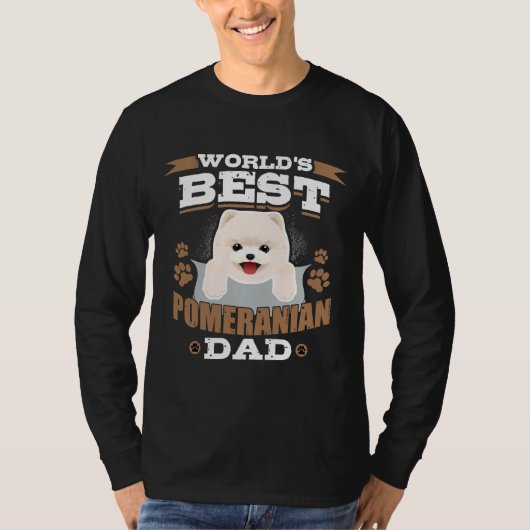 World S Best Pomeranian Dad Dog Owner T-shirt (Voorkant)