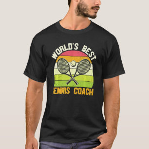 World S Best Tennis Coach Retro Racket Ball Sports T-shirt