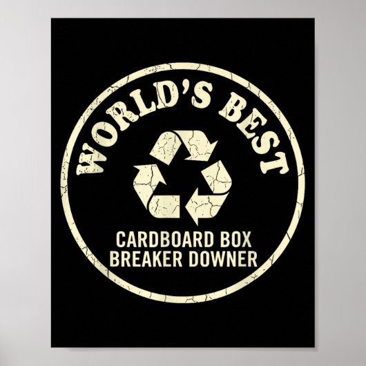 World’s Cardboard Box Breaker Funny Recycling Hero Poster (Voorkant)