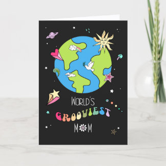 World’s Grooviest Mom Mother’s Day Card            Kaart