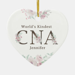 World’s Kindest CNA Floral Christmas Keramisch Ornament