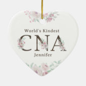 World’s Kindest CNA Floral Christmas Keramisch Ornament (Achterkant)