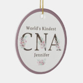 World’s Kindest CNA Floral Christmas Keramisch Ornament (Rechts)