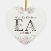 World’s Kindest EA Floral Christmas Keramisch Ornament (Voorkant)