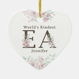 World’s Kindest EA Floral Christmas Keramisch Ornament