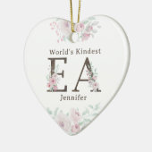 World’s Kindest EA Floral Christmas Keramisch Ornament (Links)
