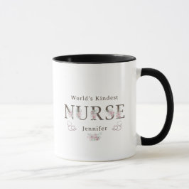 World’s Kindest Nurse Floral Christmas Mok