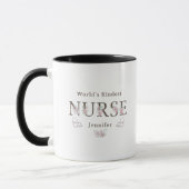 World’s Kindest  Nurse Floral Christmas Mok (Links)