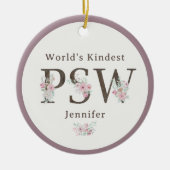 World’s Kindest  PSW Floral Christmas Keramisch Ornament (Voorkant)