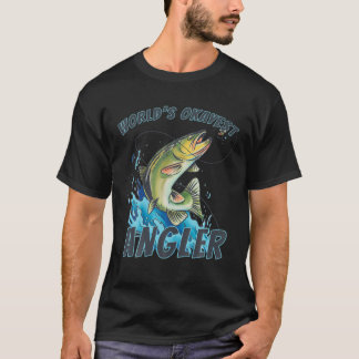 World S Okayest angler Funny Sarcastic Gevist T-shirt