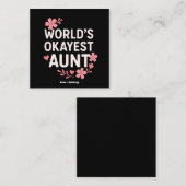 World’s Okayest Aunt Funny Mother’s Day Gift  Vierkante Visitekaartje (Voorkant / Achterkant)