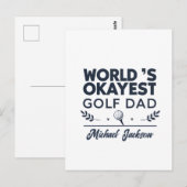World’s Okayest Golf Dad Custom Name Design Briefkaart (Voorkant / Achterkant)