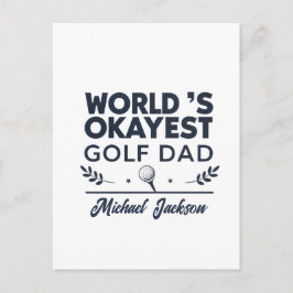 World’s Okayest Golf Dad Custom Name Design Feestdagenkaart