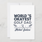 World’s Okayest Golf Dad Custom Name Design Feestdagenkaart (Voorkant)
