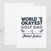 World’s Okayest Golf Dad Custom Name Design Feestdagenkaart (Voorkant / Achterkant)