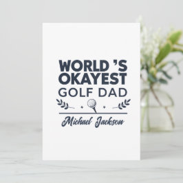 World’s Okayest Golf Dad Custom Name Design Feestdagenkaart