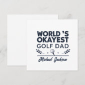 World’s Okayest Golf Dad Custom Name Design Feestdagenkaart (Voorkant / Achterkant)