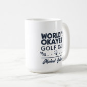 World’s Okayest Golf Dad Custom Name Design Koffiemok (Voorkant rechts)