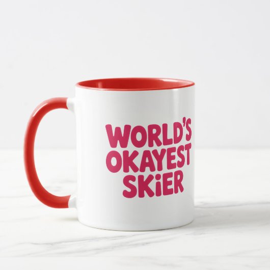 World’s Okayest Skier Funny Ski Mug Mok (Links)