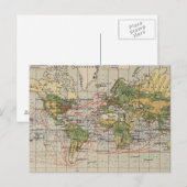 World Sailing Routes Map (1914) Briefkaart (Voorkant / Achterkant)