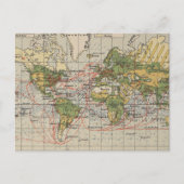 World Sailing Routes Map (1914) Briefkaart (Voorkant)