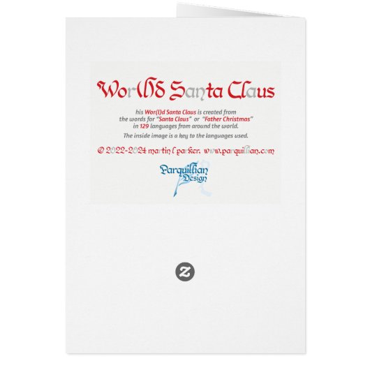 World Santa Claus Card (Achterkant)