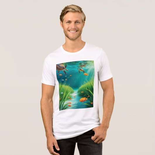 World Sea grass Day Tri-Blend Shirt (Voorkant volledig)