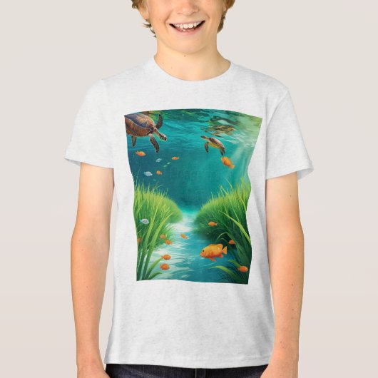World Sea grass Day Tri-Blend Shirt (Voorkant)
