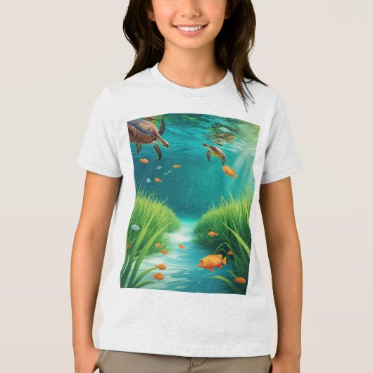 World Sea grass Day Tri-Blend Shirt (Voorkant)