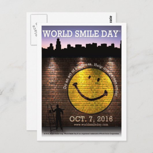 World Smile Day® 2016-Briefkaarten Briefkaart (Voorkant / Achterkant)