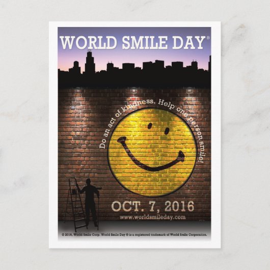 World Smile Day® 2016-Briefkaarten Briefkaart (Voorkant)