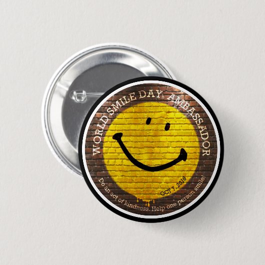 World Smile Day® 2016 Button (Voorkant /achterkant)
