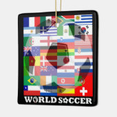 World Soccer Flags Field Square Ornament (Links)