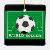 World Soccer Flags Field Square Ornament (Achterkant)