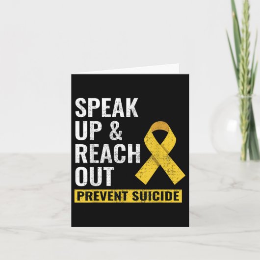 World Suicide Prevention Awareness Day Yellow Ribb Kaart (Voorkant)