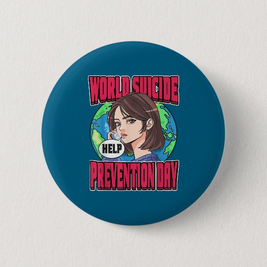 World Suicide Prevention Day Awareness September 1 Ronde Button 5,7 Cm (Voorkant)
