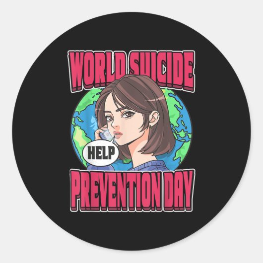 World Suicide Prevention Day Awareness September 1 Ronde Sticker (Voorkant)