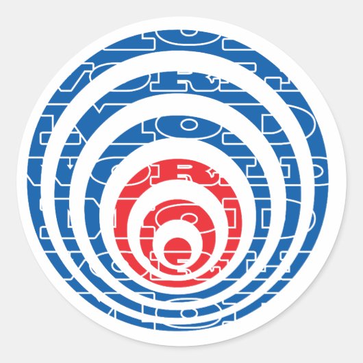 World Target Ronde Sticker (Voorkant)