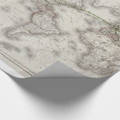  World Telegraph Lines Map (1855) Cadeaupapier (Hoek)