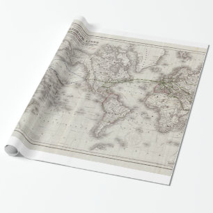 World Telegraph Lines Map (1855) Cadeaupapier