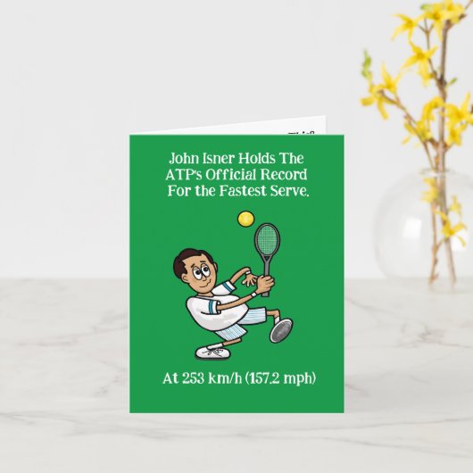 World Tennis Day Fastest Serve Wenskaart Kaart (Gele Bloem)