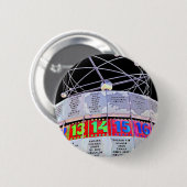 World Time Clock, Alexanderplatz, Berlin, Black Ba Ronde Button 5,7 Cm (Voorkant /achterkant)