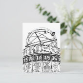World Time Clock, Alexanderplatz, Berlin, Sketch(1 Briefkaart (Staand voorkant)