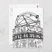 World Time Clock, Alexanderplatz, Berlin, Sketch(1 Briefkaart (Voorkant / Achterkant)